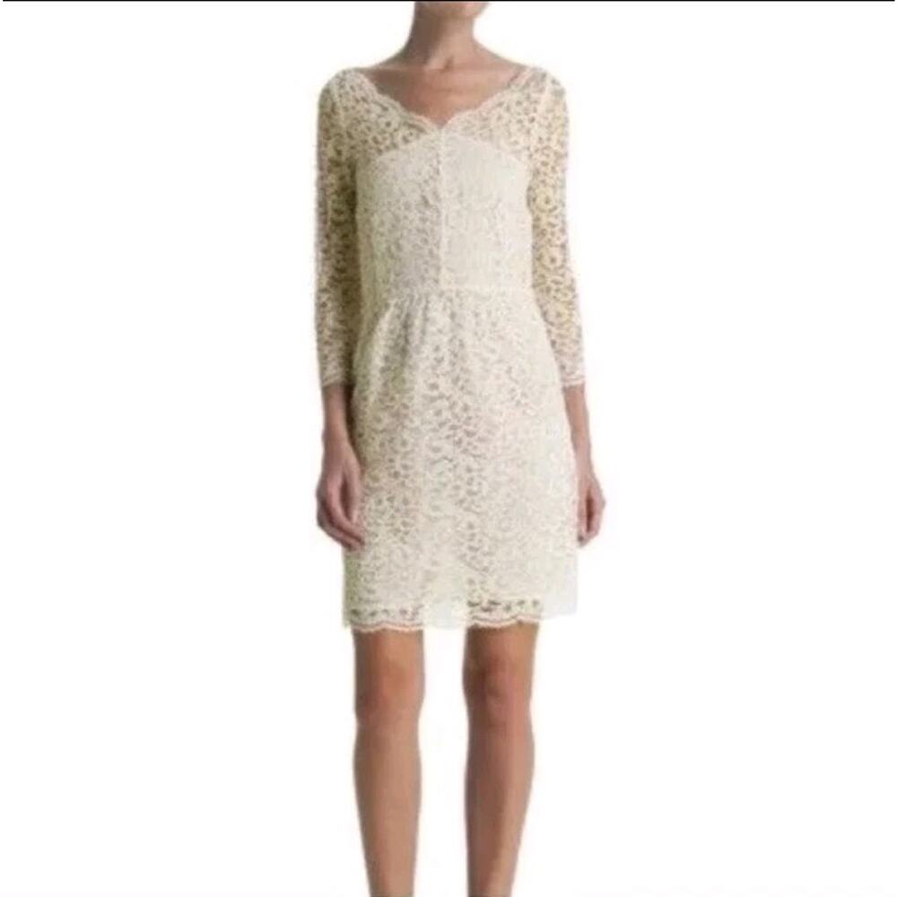 The KOOPLES White Lace Long Sleeve Mini Dress Size L NWT Bridal Rehearsal